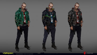 Concept art of V Male Character from the video game Cyberpunk 2077 by Lea Leonowicz
