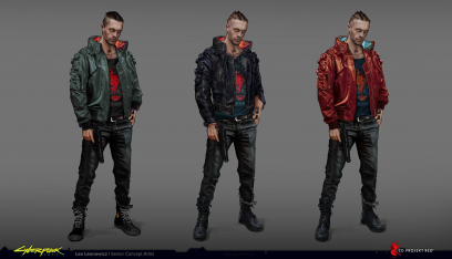 Concept art of V Male Character from the video game Cyberpunk 2077 by Lea Leonowicz