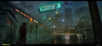 Concept art of Arroyo Lighting from the video game Cyberpunk 2077 by Marthe Jonkers