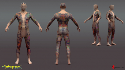 Concept art of Tattoos from the video game Cyberpunk 2077 by Waldek Kamiński