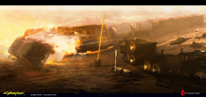 Concept art of Crash from the video game Cyberpunk 2077 by Joseph Noël