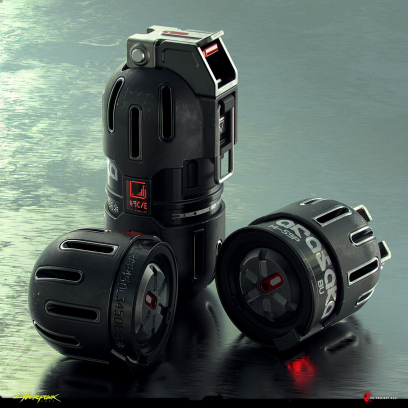 Concept art of Grenade from the video game Cyberpunk 2077 by Filippo Ubertino