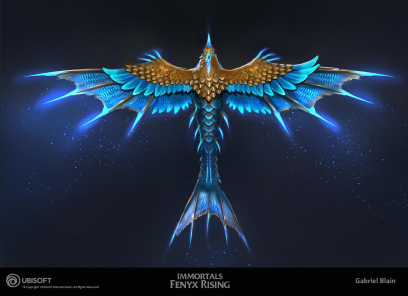 Concept art of Bird Phoenix Designs from the video game Immortals Fenyx Rising by Gabriel Blain