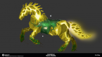 Concept art of Elemental Horse from the video game Immortals Fenyx Rising by Kira Wigg