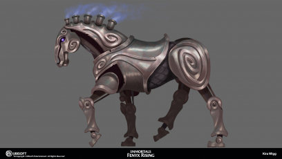 Concept art of Horse Design from the video game Immortals Fenyx Rising by Kira Wigg