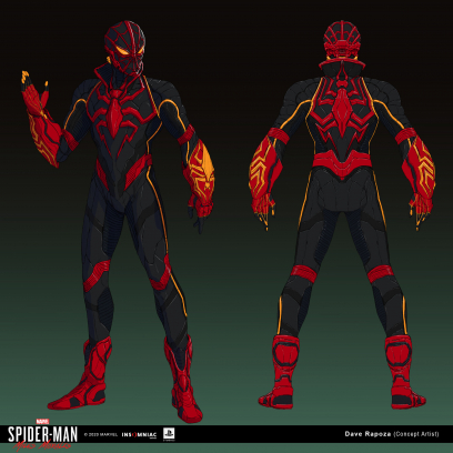 Concept art of S from the video game Spider Man Miles Morales by Dave Rapoza