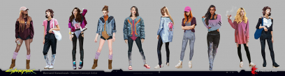 Concept art of Crowd Characters from the video game Cyberpunk 2077 Additions 02 by Bernard Kowalczuk