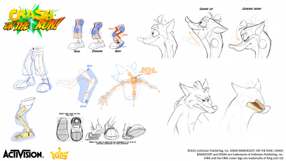 Concept art of Crash from the video game Crash Bandicoot On The Run by Aurelia De Bouard