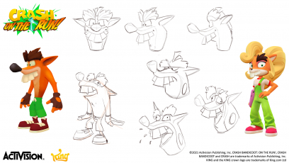 Concept art of Fakes from the video game Crash Bandicoot On The Run by Aurelia De Bouard