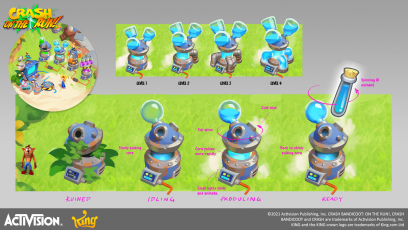 Concept art of Coco's Base Lab Frosty from the video game Crash Bandicoot On The Run by Nana Li