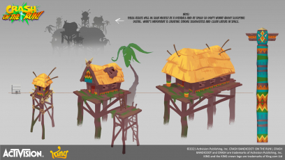 Concept art of Great Gate Asset from the video game Crash Bandicoot On The Run by Nana Li