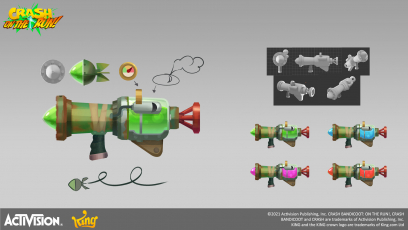 Concept art of Bazooka from the video game Crash Bandicoot On The Run by Richard Partridge
