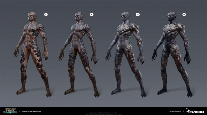Concept art of Grey Ones Body Concepts from the video game Conan Exiles by Filipe Augusto