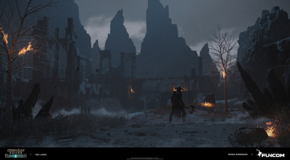 Concept art of Ashlands Moodshot from the video game Conan Exiles by Diogo Rodrigues