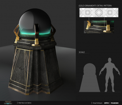 Concept art of Elder Vaults Lore Sphere from the video game Conan Exiles by Diogo Rodrigues