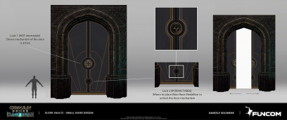 Concept art of Elder Vaults Small Door Design from the video game Conan Exiles by Daniele Solimene
