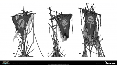 Concept art of Pirates Banner from the video game Conan Exiles by Filipe Augusto