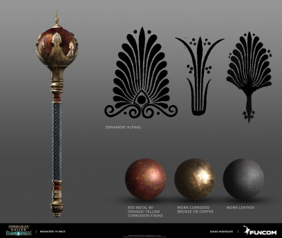 Concept art of Menagerie One-Handed Mace from the video game Conan Exiles by Diogo Rodrigues