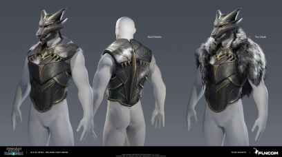 Concept art of Wolfman Chest Armor from the video game Conan Exiles by Filipe Augusto