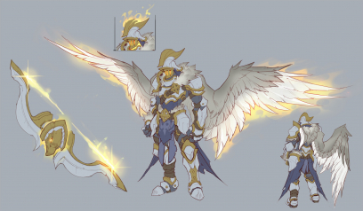 Concept art of Angel Archer from the video game Darksiders Genesis by Baldi Konijn
