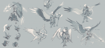 Concept art of Angels from the video game Darksiders Genesis by Baldi Konijn