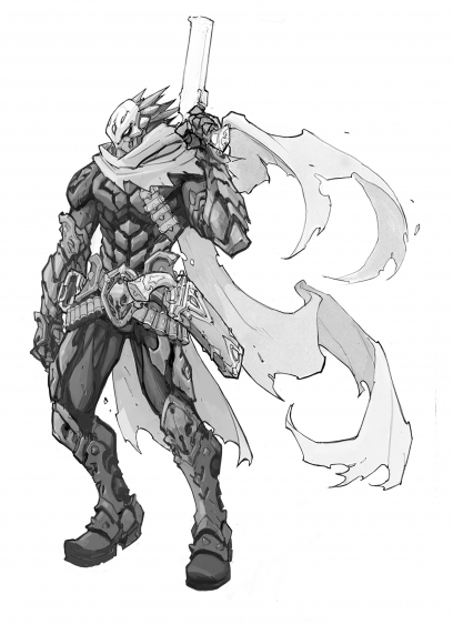 Concept art of Strife from the video game Darksiders Genesis by Joe Madureira