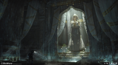 Concept art of Tomb Of General Tarsis from the video game Anthem by Ken Fairclough
