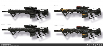 Concept art of Freelancer Sniper Rifle from the video game Anthem by Alex Figini