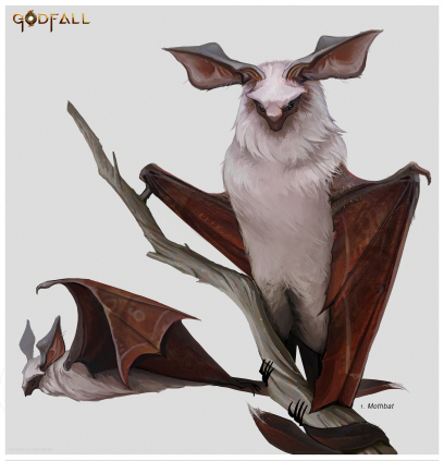 Concept art of Bat Moth from the video game Godfall by Raphaëlle Deslandes
