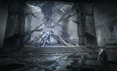 Concept art of Tower Of Trials Chamber from the video game Godfall by David Noren