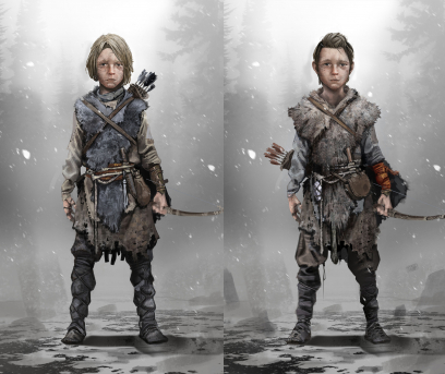 Concept art of Atreus from the video game God Of War by Dela Longfish