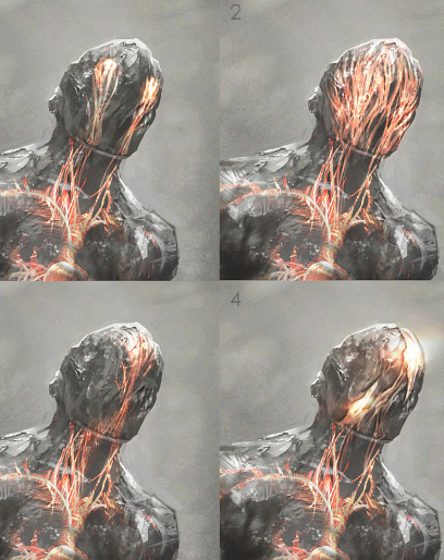 Concept art of Projection Creatures from the video game God Of War by Yefim Kligerman