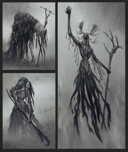 Concept art of Revenant from the video game God Of War by Yefim Kligerman