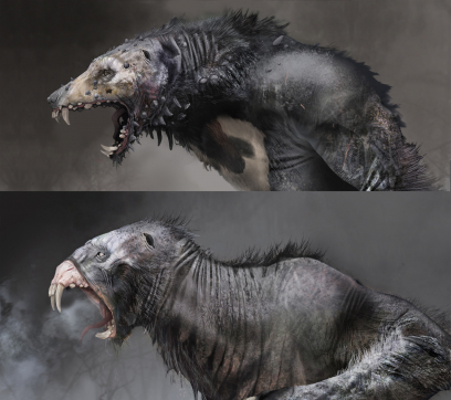 Concept art of Wulver from the video game God Of War by Dela Longfish