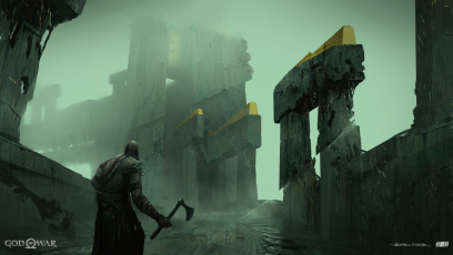 Concept art of Helheim from the video game God Of War by Luke Berliner