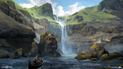 Concept art of Lake Of Nine from the video game God Of War by Mark Castanon