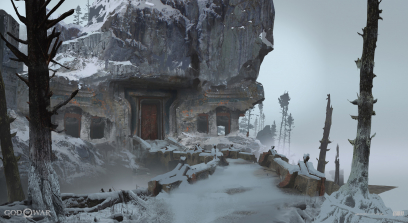 Concept art of Midgard Explorations from the video game God Of War by Luke Berliner