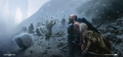 Concept art of Kratos Exploration from the video game God Of War by Jose Cabrera