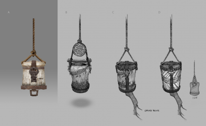 Concept art of Hanging Loot from the video game God Of War by Joe M Kennedy