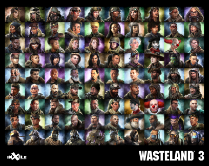 Concept art of Portraits from the video game Wasteland 3 by Dan Glasl