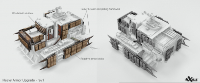 Concept art of Kodiak Armored Vehicle from the video game Wasteland 3 by Tj Frame
