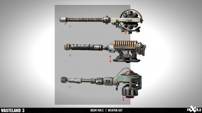 Concept art of Boommace from the video game Wasteland 3 by Tj Frame