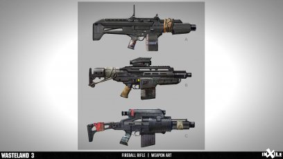 Concept art of Fireball Rifle from the video game Wasteland 3 by Tj Frame