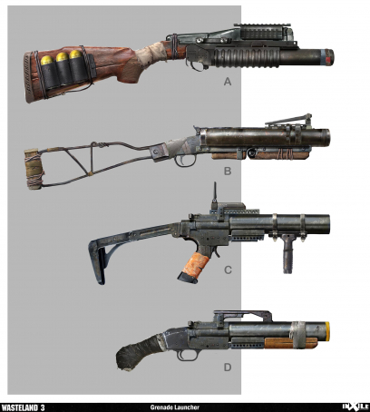 Concept art of Grenade Launcher from the video game Wasteland 3 by Tj Frame