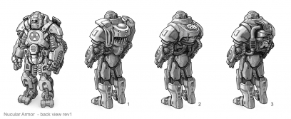 Concept art of Nucular Armor from the video game Wasteland 3 by Tj Frame