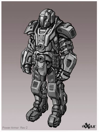 Concept art of Power Armor from the video game Wasteland 3 by Tj Frame