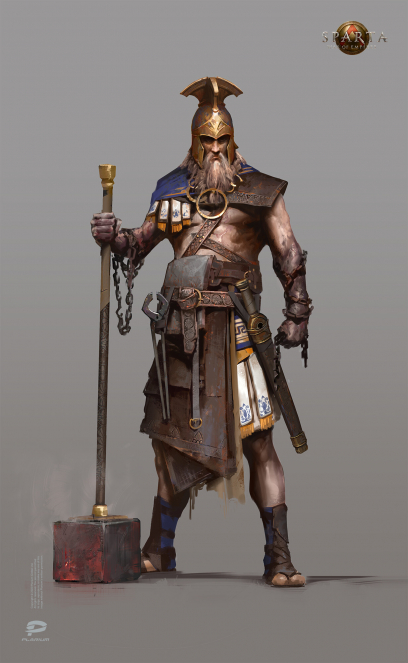 Concept art of Hephaestus from the video game Sparta War Of Empires by Plarium