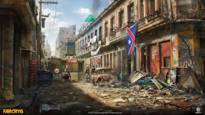 Concept art of Esperanza Streets from the video game Far Cry 6 by Vitalii Smyk