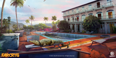 Concept art of Five Star Resort from the video game Far Cry 6 by Branko Bistrovic