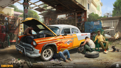 Concept art of Garage from the video game Far Cry 6 by Vitalii Smyk